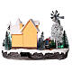 Pueblo navideño con tren y árbol en movimiento 20x25x35 cm s6
