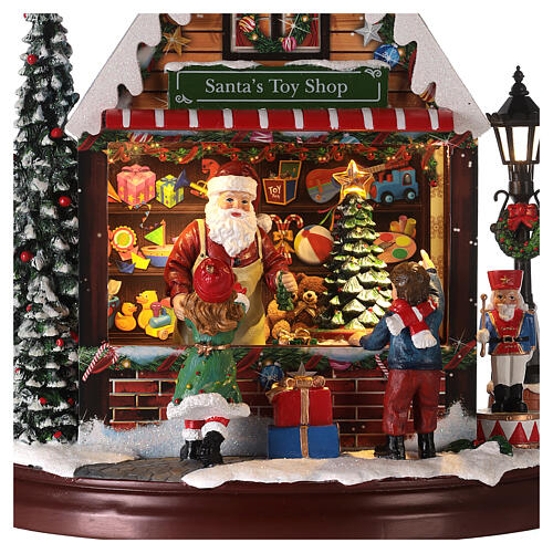 Scenario negozio di giochi di Babbo Natale 25x25x15 cm 3