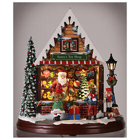 Scenka sklep z zabawkami Świętego Mikołaja 25x25x15 cm