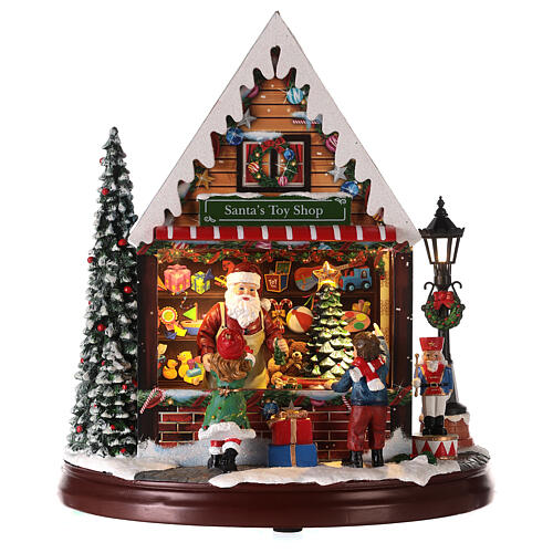 Scenka sklep z zabawkami Świętego Mikołaja 25x25x15 cm 1