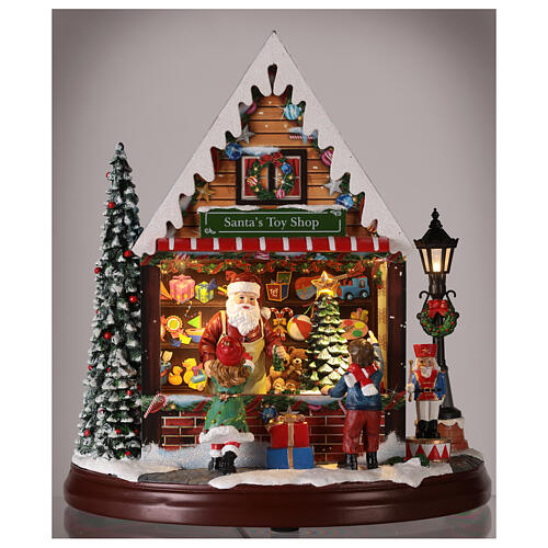 Scenka sklep z zabawkami Świętego Mikołaja 25x25x15 cm 2