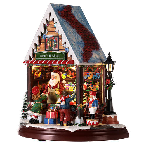 Scenka sklep z zabawkami Świętego Mikołaja 25x25x15 cm 4
