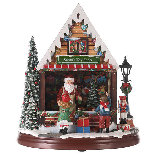 Scenka sklep z zabawkami Świętego Mikołaja 25x25x15 cm 8