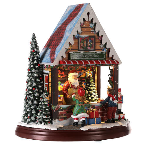 Cenário natalino loja de brinquedos de Pai Natal 25x25x15 cm 5