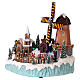 Christmas village set with mills and skaters 14x14x12 in s3