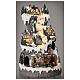 Mountain Christmas village with skiers and train 50x30x30 cm s2