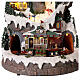 Mountain Christmas village with skiers and train 50x30x30 cm s3