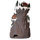 Mountain Christmas village with skiers and train 50x30x30 cm s7