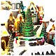 Christmas village set with train station, church and coffee shop 12x14x12 in s6