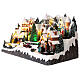 Christmas village set with train station, church and coffee shop 12x14x12 in s7