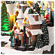 Christmas village with church station and coffee shop 30x50x30 cm s8