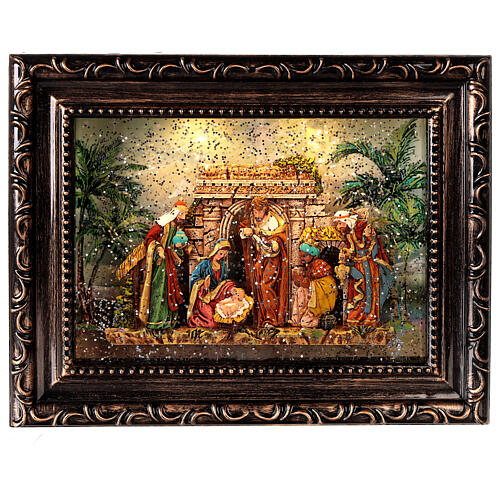 Heilige Familie Gemälde mit Schnee-Effekt, 20x25x5 cm 6