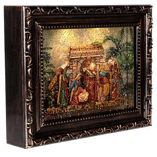 Picture with Holy Family and snowfall 8x10x2 in 5