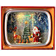 Glaskugel Weihnachtsmann und Rentier, 25x20x10 cm s7