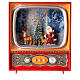 Snow globe with Santa and animals in a vintage TV 10x8x4 in s1