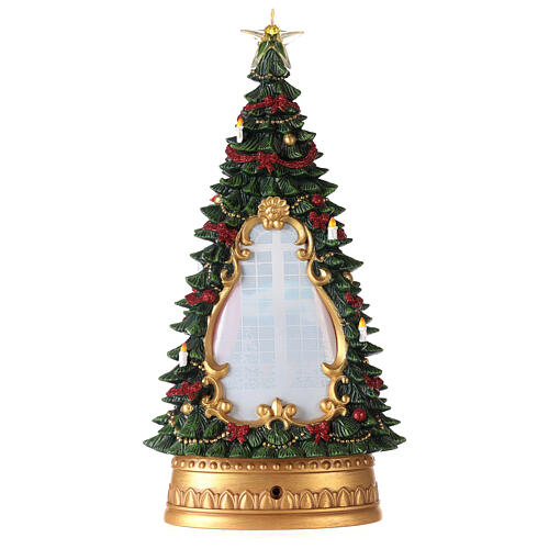 Christmas tree snow globe with candles 35x20x10 cm 11