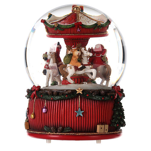 Snow globe with merry-go-round 10x6x6 in 3