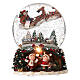Glaskugel mit Schnee Weihnachtsmann und Schlitten, 20x15x15 cm s1