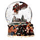 Glaskugel mit Schnee Weihnachtsmann und Schlitten, 20x15x15 cm s3