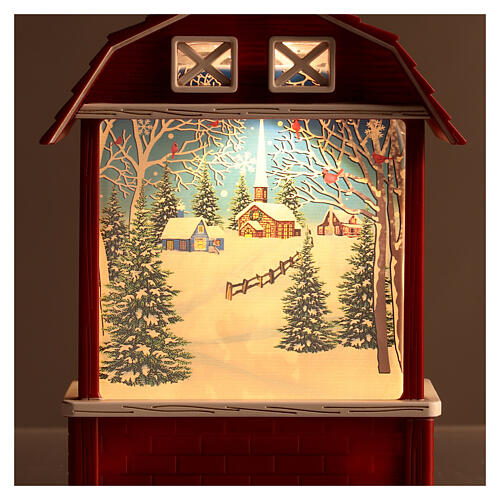 Szklana kula ze śniegiem stajenka ze Świętym Mikołajem 25x15x5 cm 8
