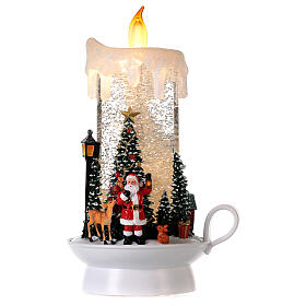 Snow globe with candle 10x4x4 in