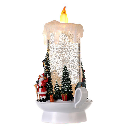 Snow globe with candle 10x4x4 in 2