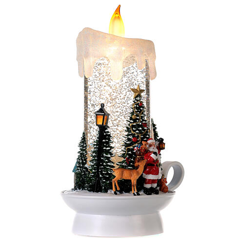Snow globe with candle 10x4x4 in 3