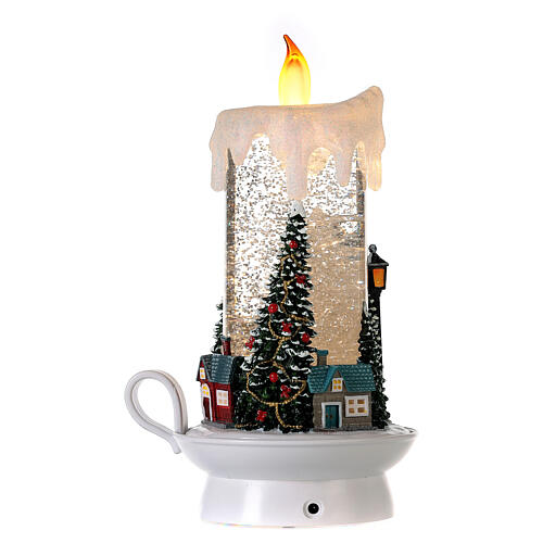 Snow globe with candle 10x4x4 in 4