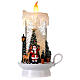 Snow globe with candle 10x4x4 in s1