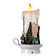 Snow globe with candle 10x4x4 in s4