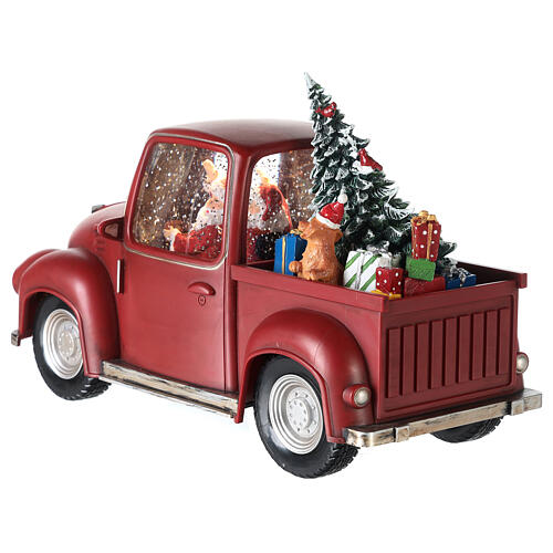 Santa's truck, snow globe, 6x12x4 in 10