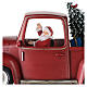 Santa Claus snow globe truck with tree 15x30x10 cm s6