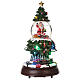 Glass snow globe: Christmas tree with train and Santa 14x8x8 in s1