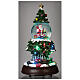Glass snow globe: Christmas tree with train and Santa 14x8x8 in s2