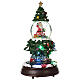 Glass snow globe: Christmas tree with train and Santa 14x8x8 in s4