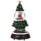 Glass snow globe: Christmas tree with train and Santa 14x8x8 in s5