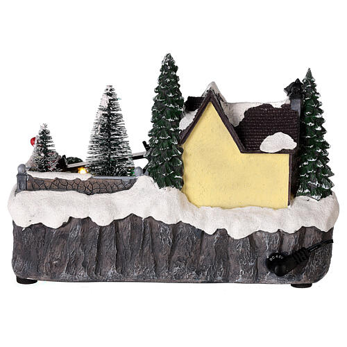 Christmas village with animated seesaw 15x20x15 cm 6