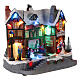 Christmas village set: building and skaters in motion 8x10x6 in s4