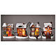 Figurines and houses with LED lights for Christmas villages, set of 15 pieces s2