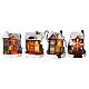 Figurines and houses with LED lights for Christmas villages, set of 15 pieces s4