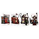 Figurines and houses with LED lights for Christmas villages, set of 15 pieces s7