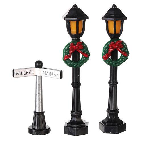 Conjunto 15 figuras para aldeias de Natal em miniatura com luzes LED 5