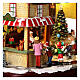 Christmas village set: Santa's shop with Christmas tree in motion 10x12x6 in s6