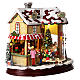 Christmas village set: Santa's shop with Christmas tree in motion 10x12x6 in s7