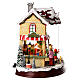Christmas village set: Santa's shop with Christmas tree in motion 10x12x6 in s8