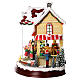 Christmas village set: Santa's shop with Christmas tree in motion 10x12x6 in s9