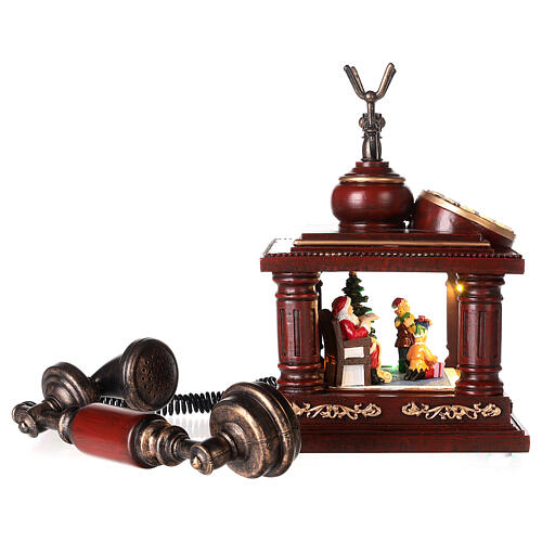 Village de Noël téléphone avec Père Noël 30x20x20 cm 4