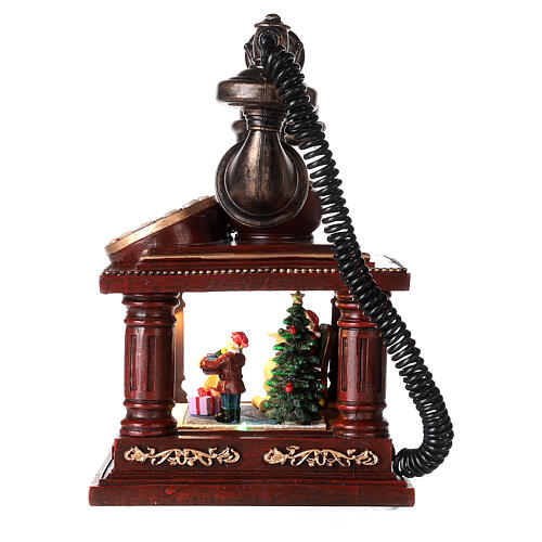 Village de Noël téléphone avec Père Noël 30x20x20 cm 7