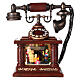 Village de Noël téléphone avec Père Noël 30x20x20 cm