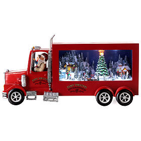 Escena navideña camión de Papá Noel 20x30x10 cm